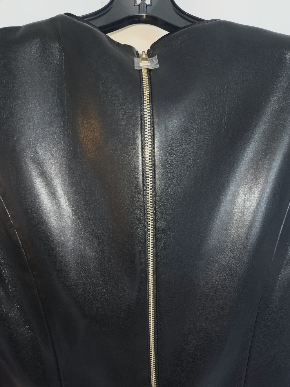 Alice + Olivia Black Faux Leather Marcella A-Line Mini Dress Womens Size 4 NWT - Picture 9 of 13
